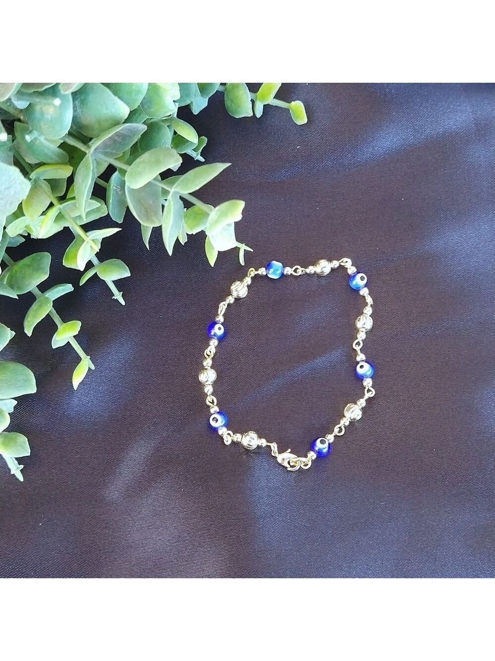 NWOT Blue Evil Eye Link Bracelet - Picture 4 of 5